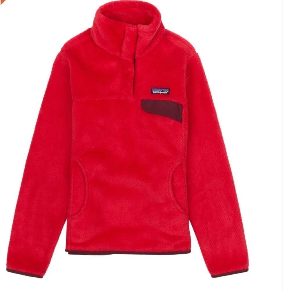 Patagonia Red Tool Fleece Snap 1/4 Neck Pullover Jacket Tomato Bougainvillea M